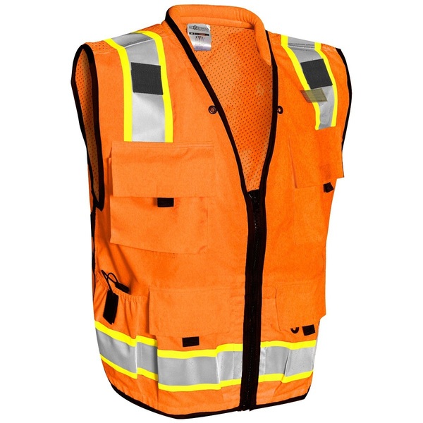 Kishigo XL, Orange, Class 2, Professional Surveyors Vest S5001-XL